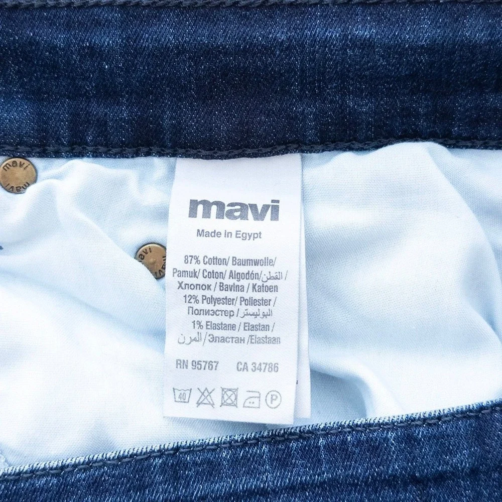 Mavi Mens Marcus Slim Straight Leg Jeans Size 34 Dark Wash Denim Classic Fit